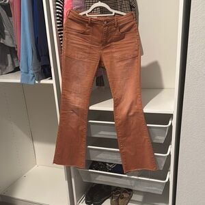 Pilcro Women's Flare Jeans in Rust